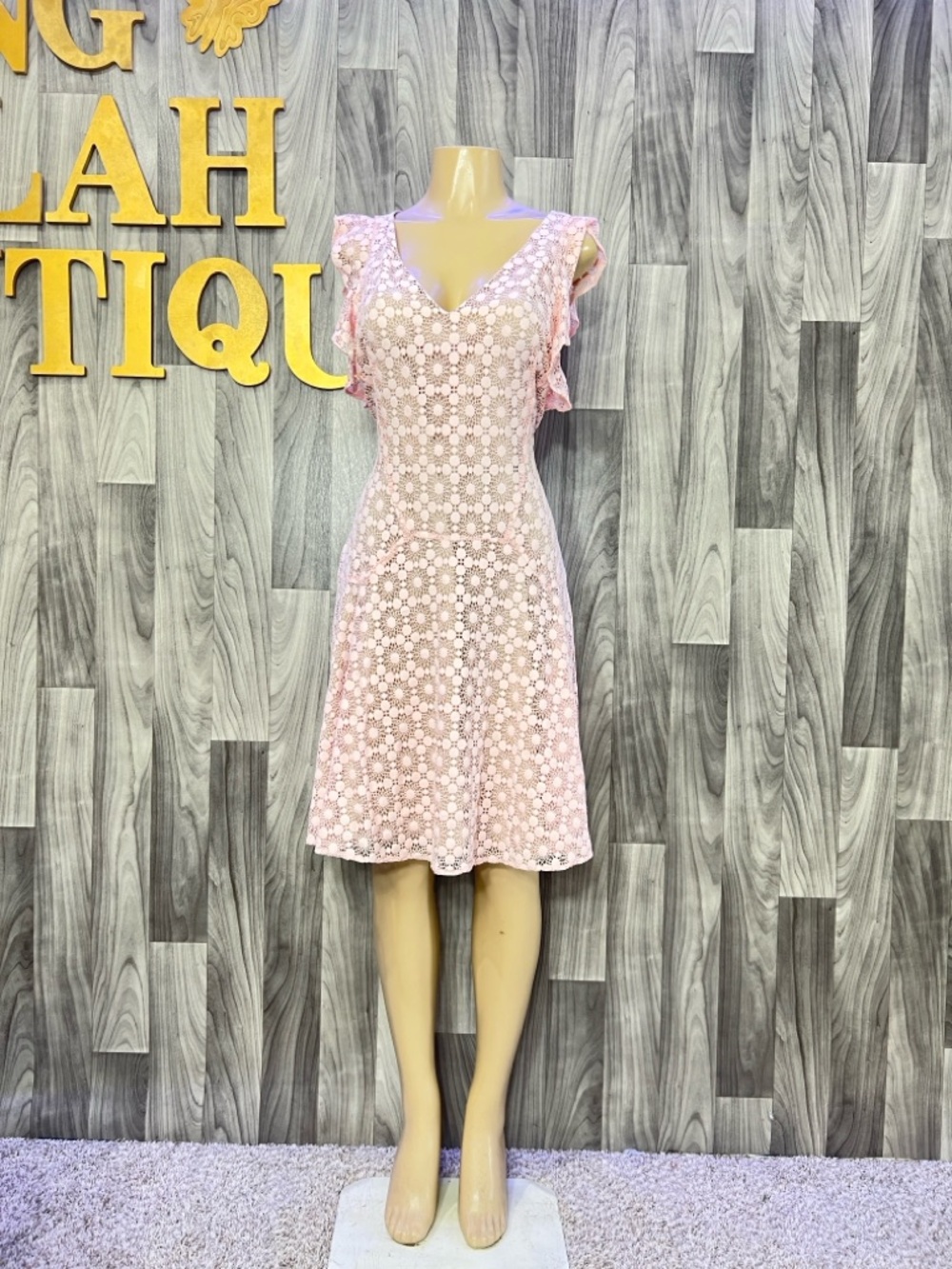 Tommy Hilfiger Pink Floral Lace Mini Dress